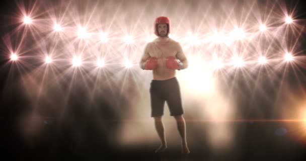 Joven practicando boxeo — Vídeos de Stock