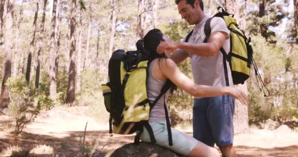 Smiling couple embracing each other — Stock Video