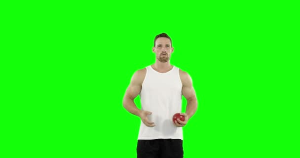 Athlete man practising shot put — Stock Video