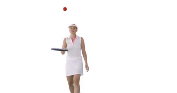 La deportista está jugando al tenis. — Vídeos de Stock