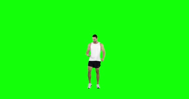 Athlete man practising disc and exercising — Stock Video