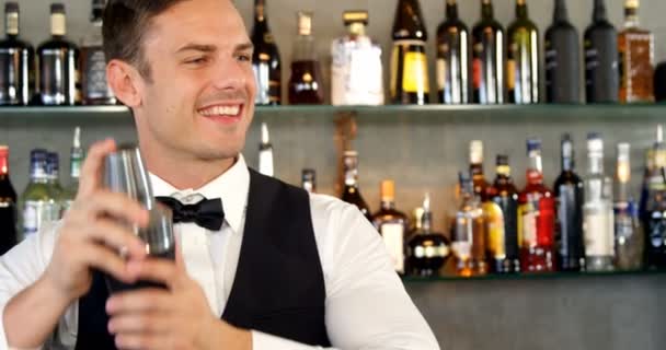 Cameriere che scuote il cocktail — Video Stock