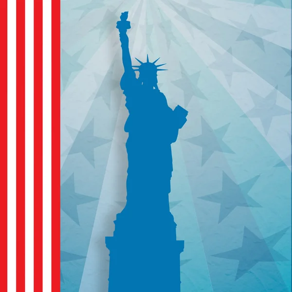 Liberty statue against digitally generated background — Stock Photo, Image