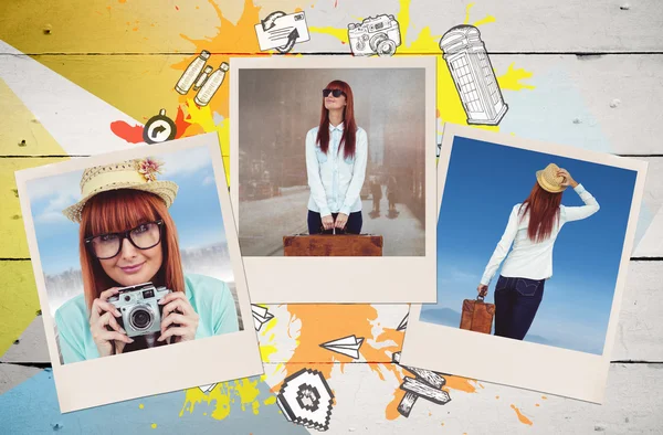 Mujer hipster sosteniendo cámara retro —  Fotos de Stock