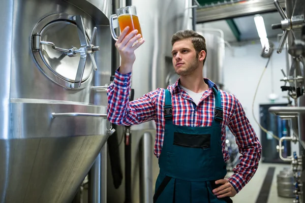 Brewer testing beer — Stock Photo, Image