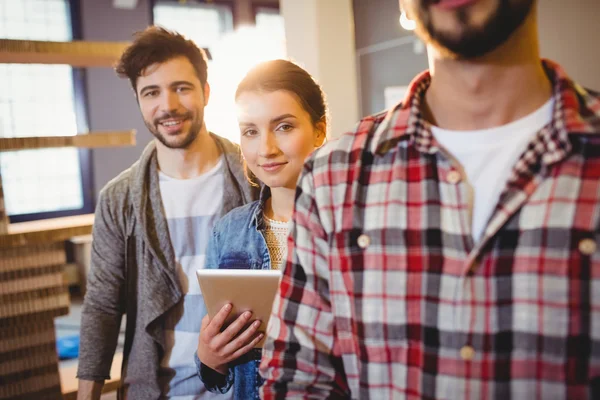 Portrait of graphic designer with his coworker — Stock Photo, Image