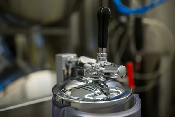 Close-up of alcohol distillery tap — Stock Photo, Image