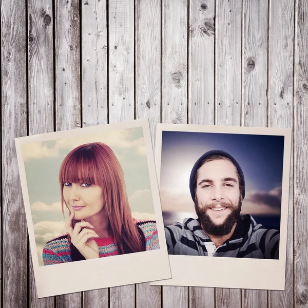 Gülümseyen hipster kadın ve erkek — Stok fotoğraf