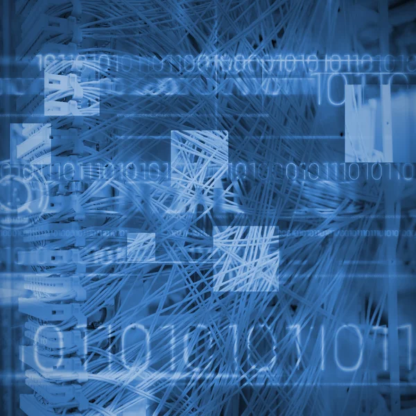 Blue technology design with binary code — Stock Photo, Image