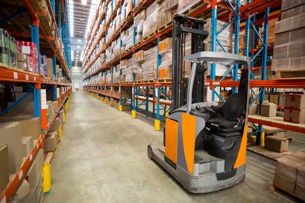 View of pallet truck and goods tidy — Stock Photo, Image