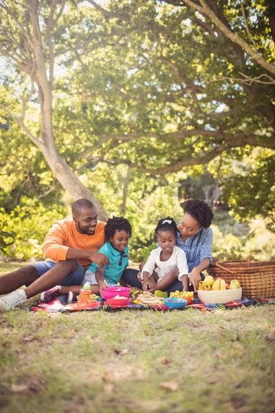 Família feliz comendo juntos — Fotografia de Stock