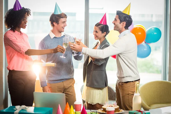 Business people celebrating birthday — Stock Photo, Image