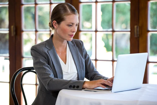 Woman using a laptop — Stock Photo, Image
