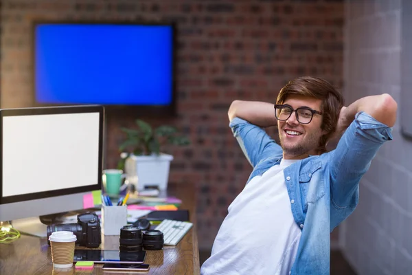 Relaxed man in office — Stock Photo, Image