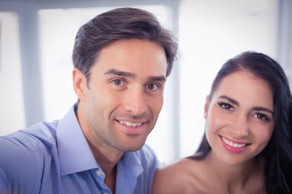 Portrait of couple in cafe — Stock Photo, Image