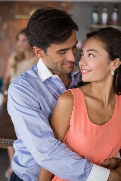 Couple having fun together in restaurant — Stock Photo, Image