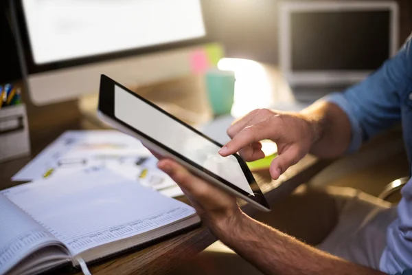 Cropped image of businessman using digital tablet — Stock Photo, Image