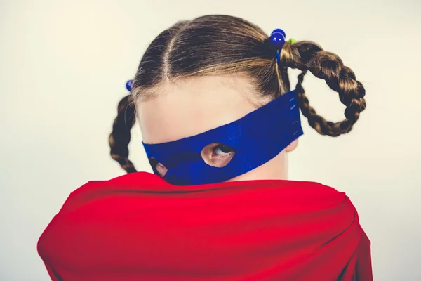 Girl pretending to be a superhero — Stock Photo, Image