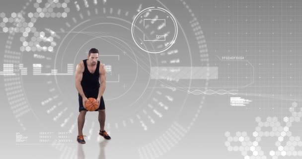 Atleet spelen basketbal — Stockvideo