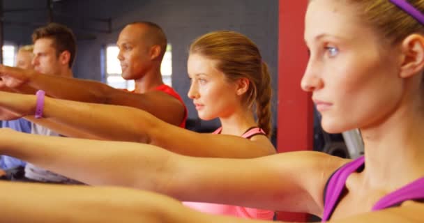 Grupo de gente de fitness haciendo ejercicio — Vídeos de Stock