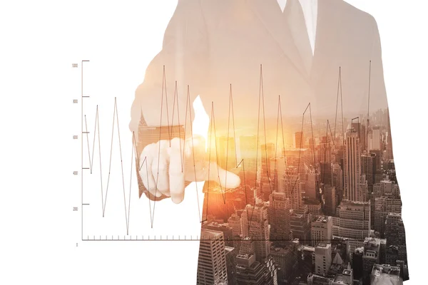 Samengestelde afbeelding van zakenman wijzen — Stockfoto