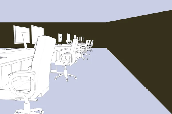 Zeichnung eines offenen Raumes — Stockfoto