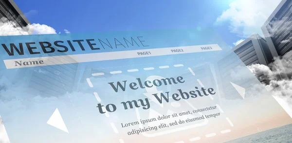 Sammansatt bild av bygga webbplatsen gränssnittet — Stockfoto