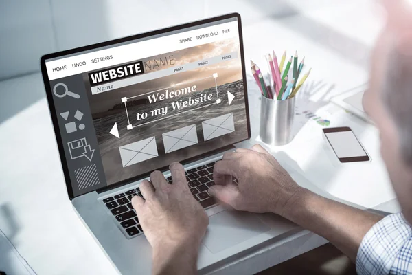 Samengestelde afbeelding van website interface — Stockfoto