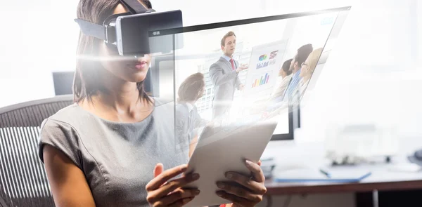 Composite image of screen of a video call — Stock Photo, Image