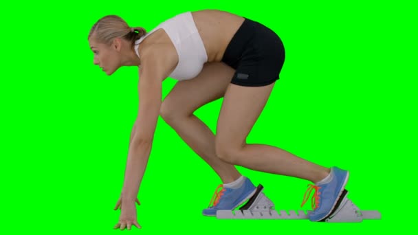 Årets idrottskvinna att göra avvikelse av en sprint — Stockvideo