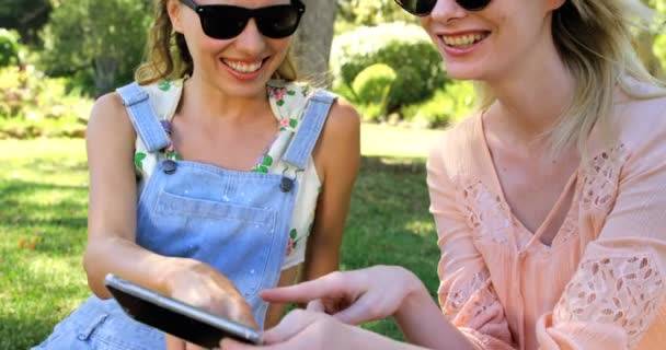 Hipster přátel při pohledu mobilní telefon — Stock video