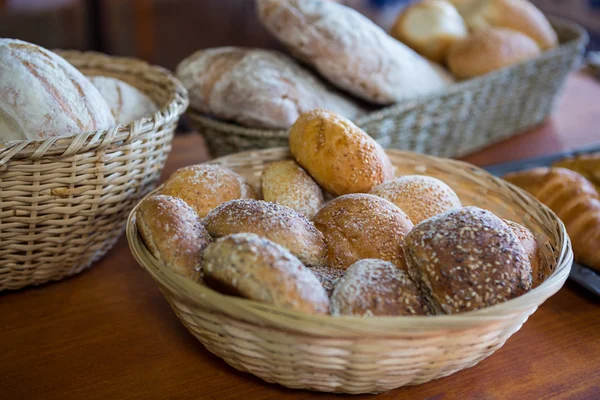 Various breads in basket — Stock Photo, Image