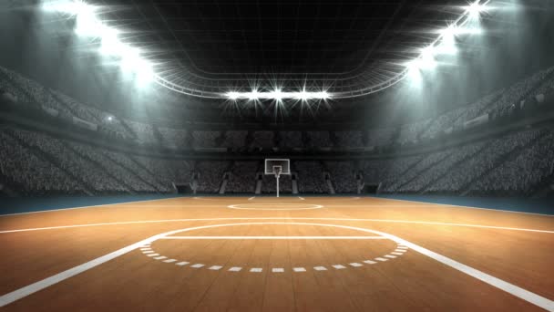 Weergave van basketbal stadion — Stockvideo