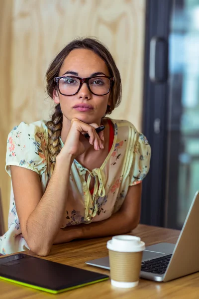 Graphic designer using graphics tablet — Stock Photo, Image