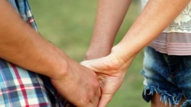 Par som håller varandra i handen — Stockvideo