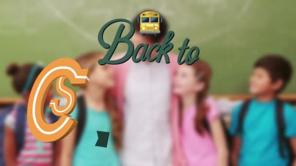 Back to school message surrounded by icons — Stock Video