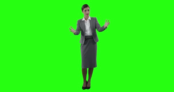 Businesswoman touching digital screen — Stock Video