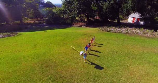 Niños jugando en el parque en un día soleado — Vídeo de stock