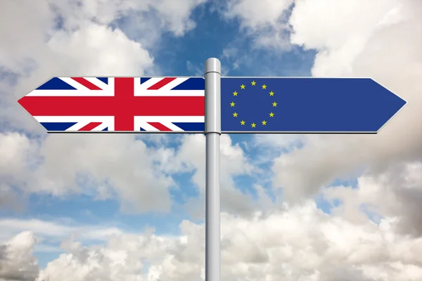 Unione europea e bandiera del Regno Unito — Foto Stock
