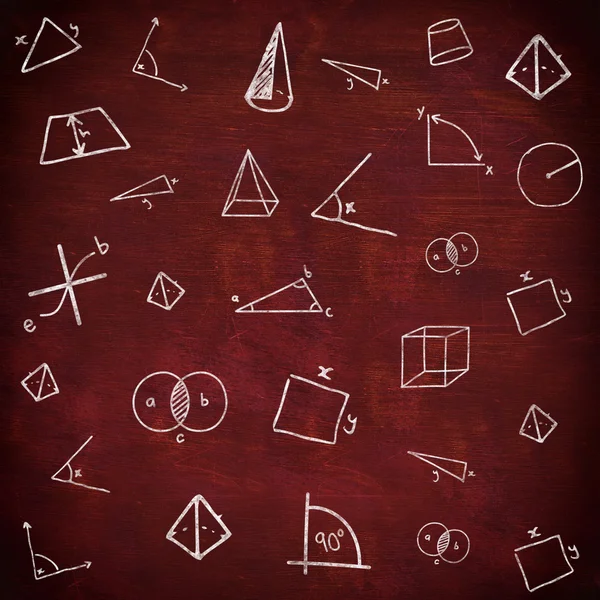 Знаки и символы различной математики — стоковое фото