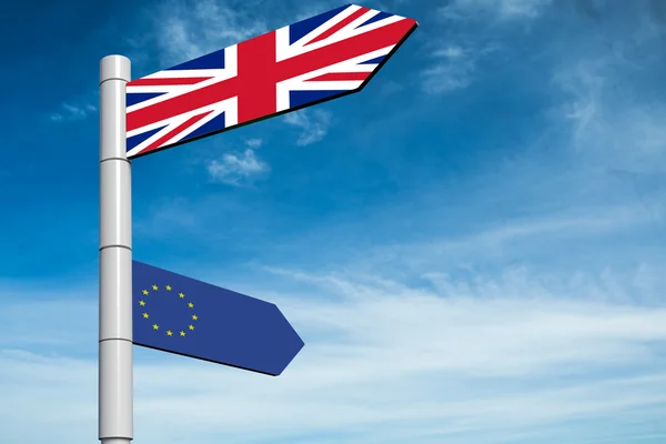 Unión Europea y Bandera del Reino Unido — Foto de Stock