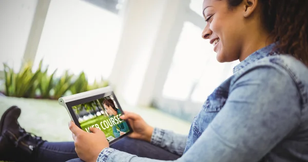 businesswoman using digital tablet