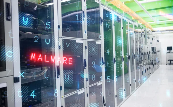 Sfondo del virus contro il data center — Foto Stock