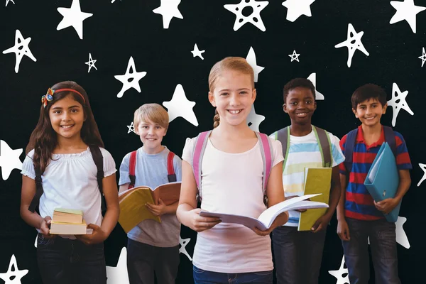 Smiling little school kids — Stock Photo, Image