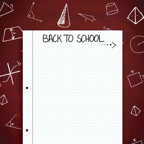 Bloc de notas y texto de vuelta a la escuela — Foto de Stock