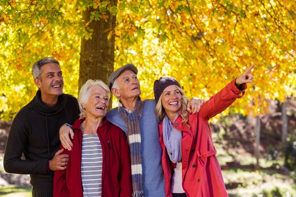 Famille regardant loin au parc — Photo