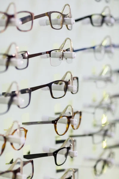 Close-up of various spectacles on display — Stock Photo, Image