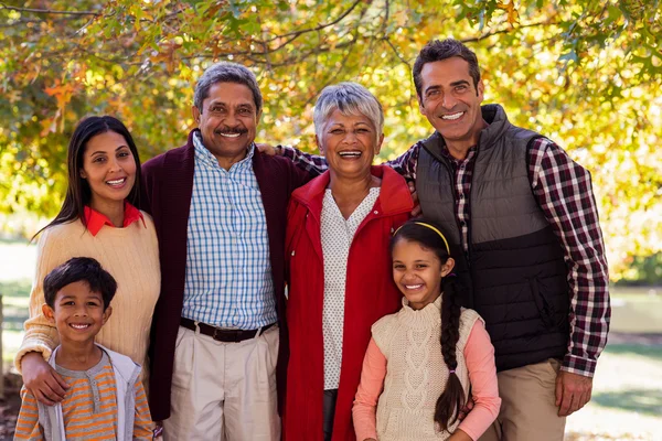 Multi generatie familie staande in het park — Stockfoto