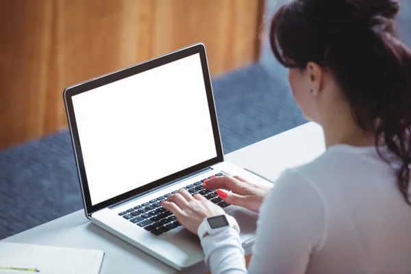 Mature student using laptop — Stock Photo, Image