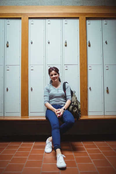 Mature student in locker room — Stock Photo, Image